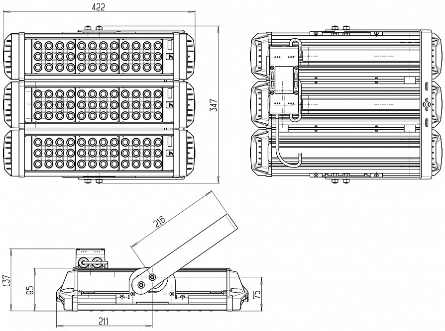 Industrial LED Luminaire 240W Triple (INDUSTRY.3)
