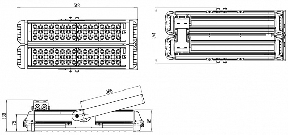 Industrial LED Luminaire 205W Double (INDUSTRY.3)